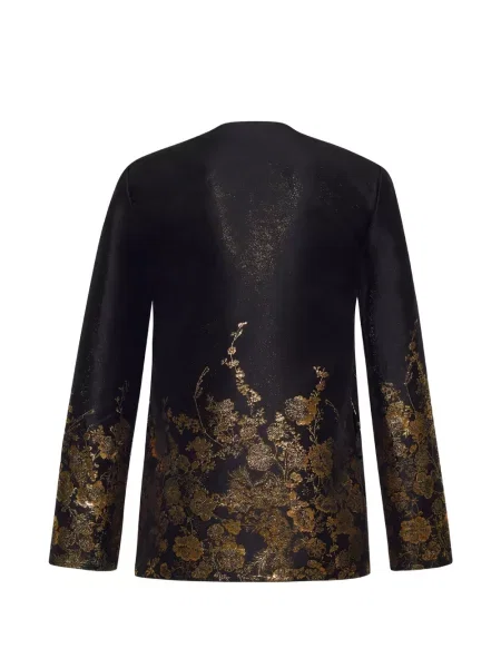 Geacă Adam Lippes cu model floral din jacard negru