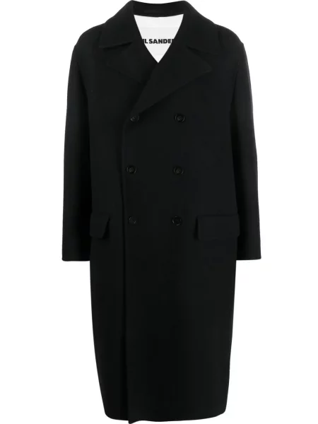 Palton Jil Sander de lână negru