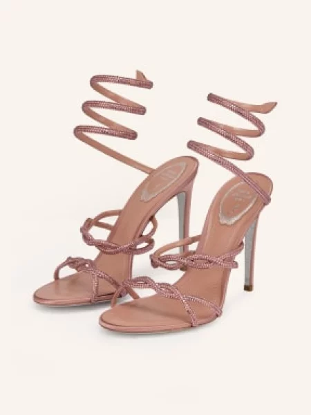 Rene Caovilla Sandály S Ozdobnými Kameny starorůžová stříbrná