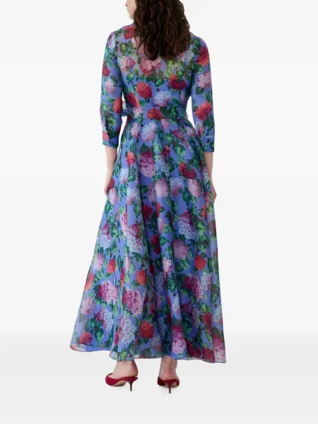 Rochie maxi Carolina Herrera cu imagine albastru