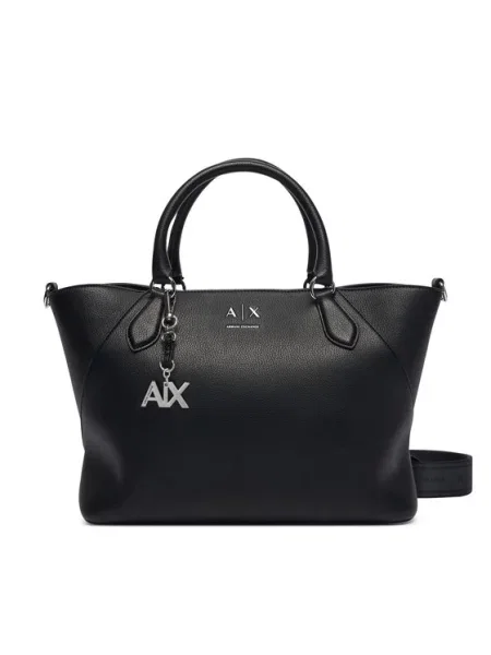Armani Exchange torebka tote z imitacji skóry czarna
