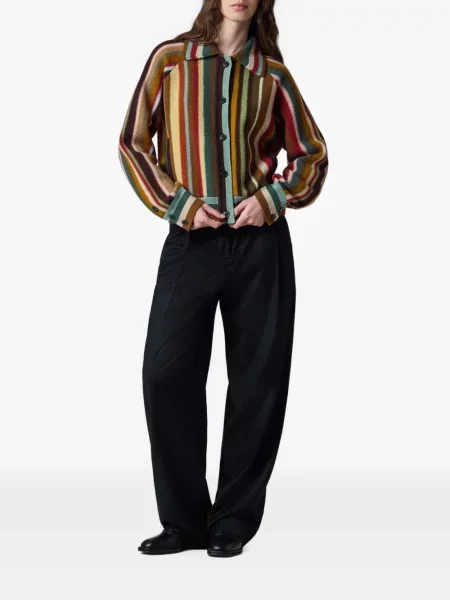 Cardigan Paul Smith de lână cu dungi maro