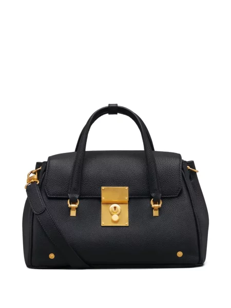 Geantă shopper Thom Browne din piele negru