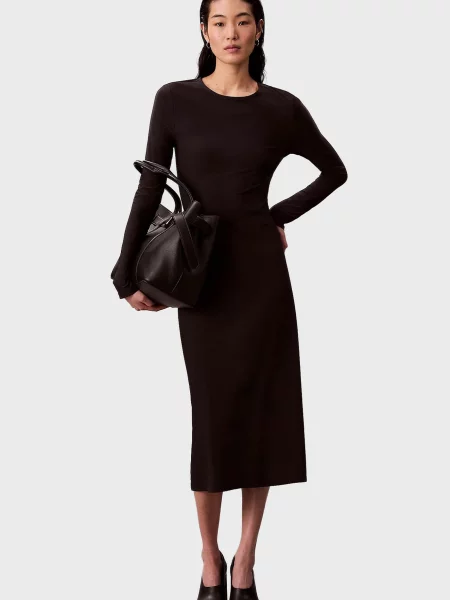 Джинсовое платье Calvin Klein Jeans из крепа черное