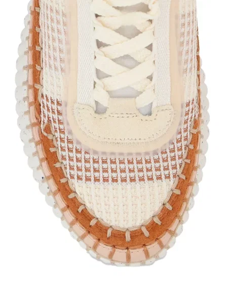 Sneakers Chloé Nama με κορδόνια με δαντέλα καφέ