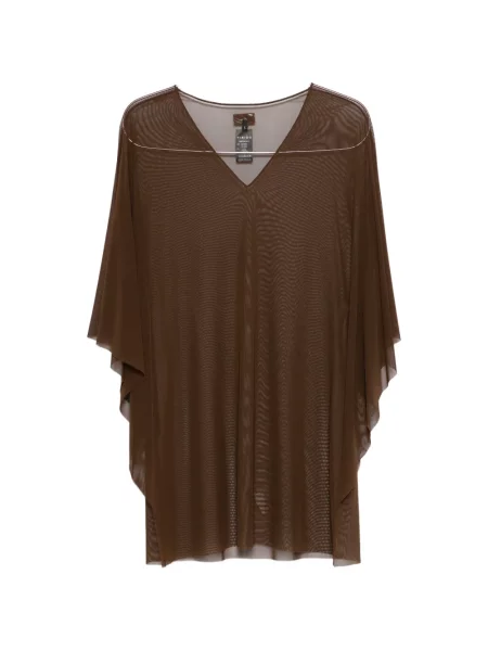 Top Fisico cu decolteu în V maro