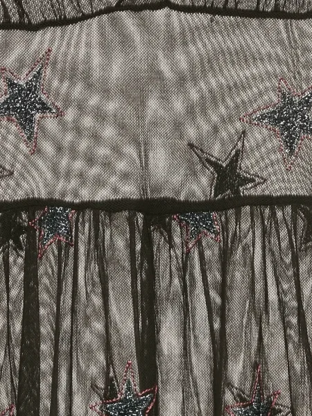 Haftowana sukienka Fleur Du Mal z siateczką garniturowa czarna