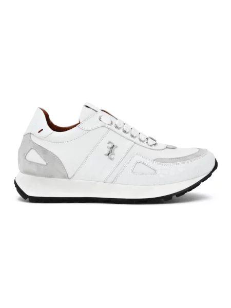 Sneakersy Billionaire zamszowe z nadrukiem białe
