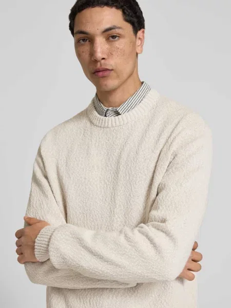 Sweter w dzianinowej optyce Annarr beżowy