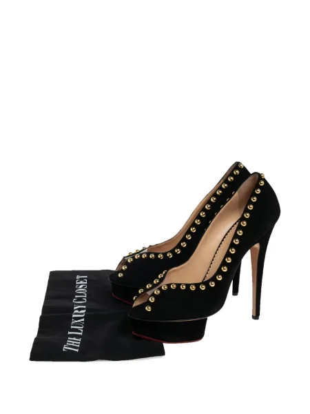Pantofi cu toc Charlotte Olympia cu platformă cu tepi negru