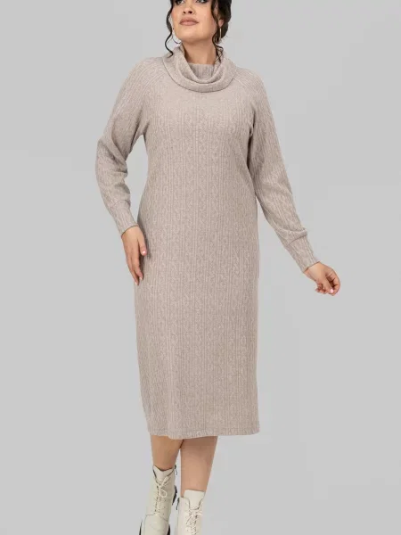 Сукня міді All Posa світло-коричневий коричнева