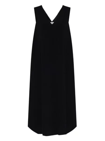 Rochie fără mâneci Sportmax fără mâneci cu decolteu în V de costum negru