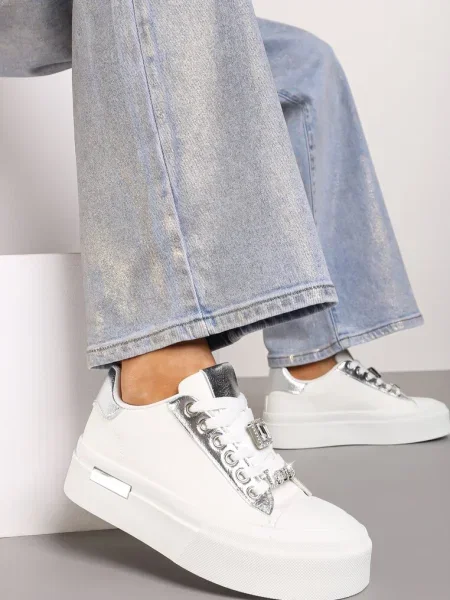 Sneakerși Inny argintiu