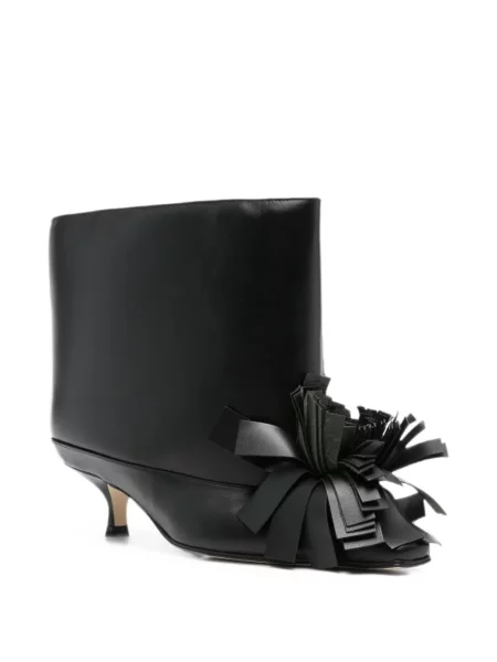 Cizme scurte A.w.a.k.e. Mode din piele cu model floral negru