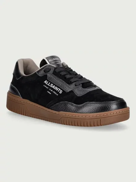 AllSaints Regan Low Top sneakers pentru bărbați din piele întoarsă negru