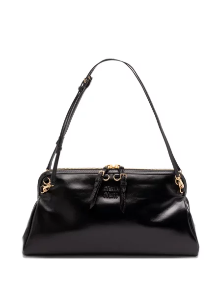 Geanta de piele Miu Miu din piele negru