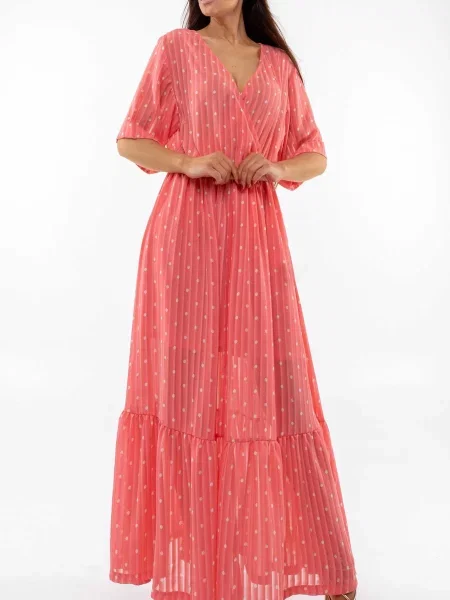 Сукня максі RiMari кораловий текстиль