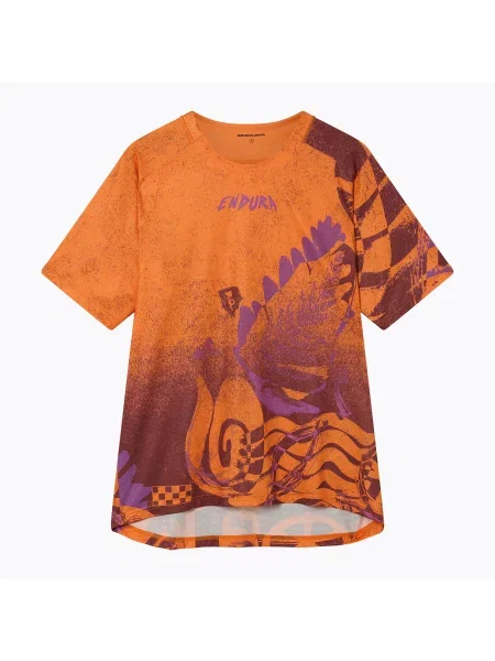 Футболка велосипедна Endura Singletrack Print end orange помаранчева