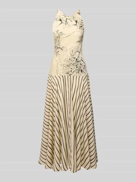 Długa sukienka we wzór na całej powierzchni model MILLE' Topshop biała