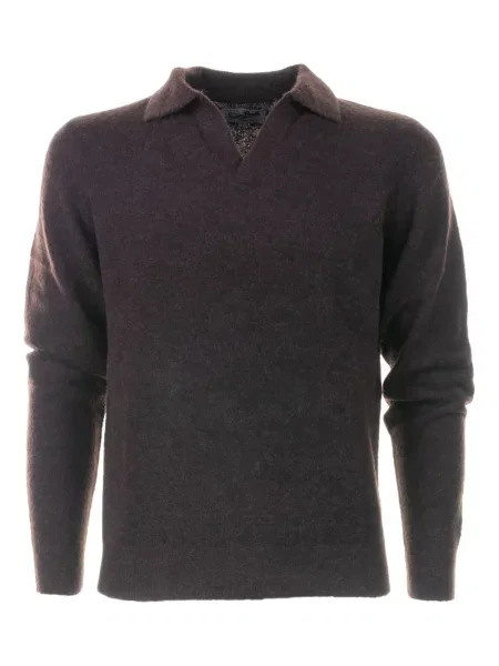 S límcem svetr Mc2 Saint Barth s výstřihem do v hnědý