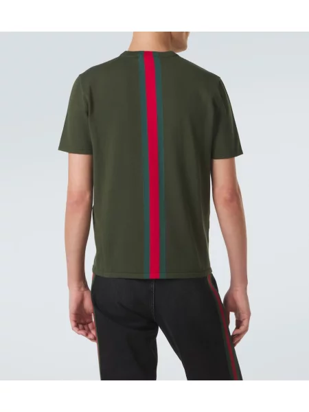 Tricou Gucci cu dungi tricotate verde