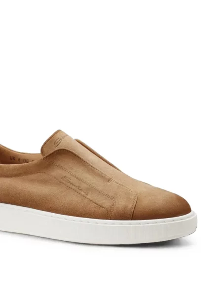 Chiloți Santoni din piele de căprioară slip-on maro