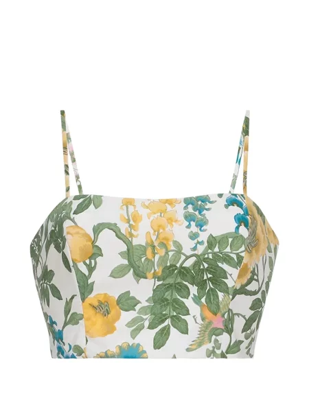 Top Cara Cara cu model floral cu imagine alb