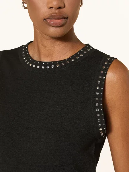 Dzianinowy top Marc Cain z nitami czarny