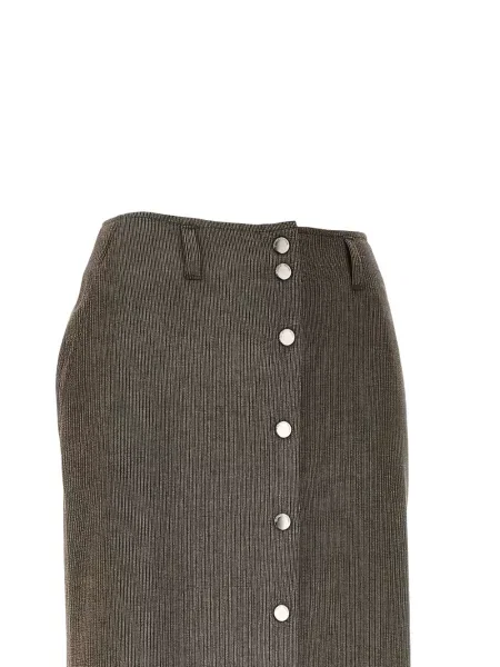 Fustă Emporio Armani melange maro