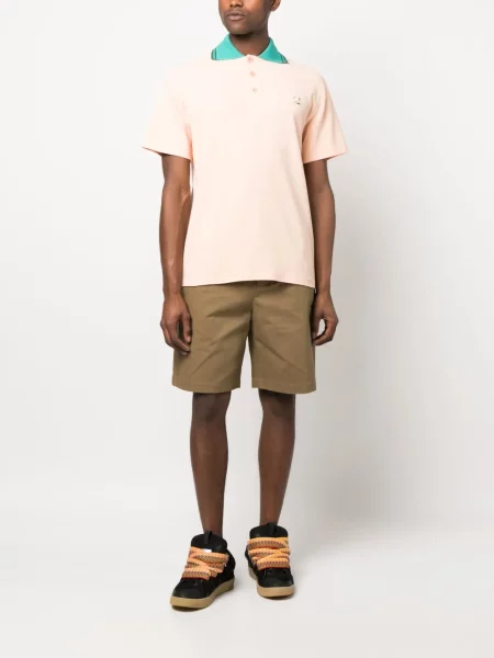 Polo marškinėliai Maison Kitsuné oranžinė