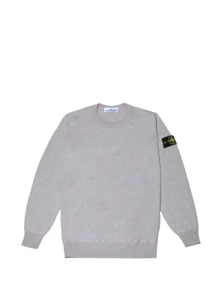 Pulover Stone Island cu decolteu rotund cu strasuri gri