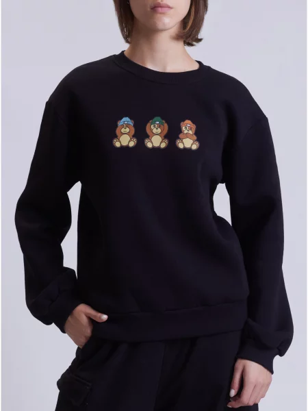 Світшот Just Before чорний