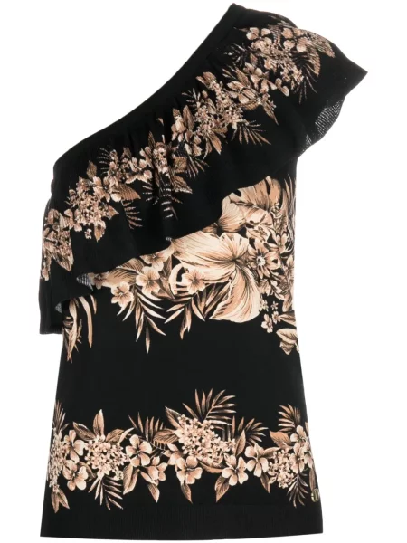 Top Twinset cu model floral cu imagine negru