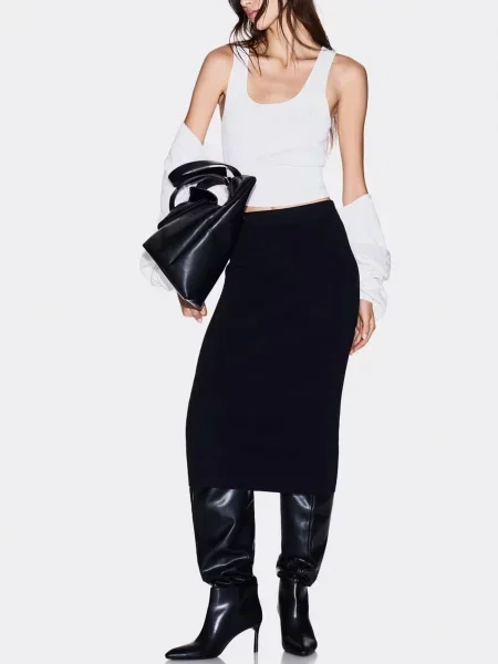 Юбка миди Armani Exchange черная