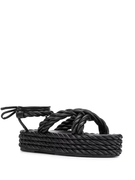 Sandale Valentino Garavani cu pană negru