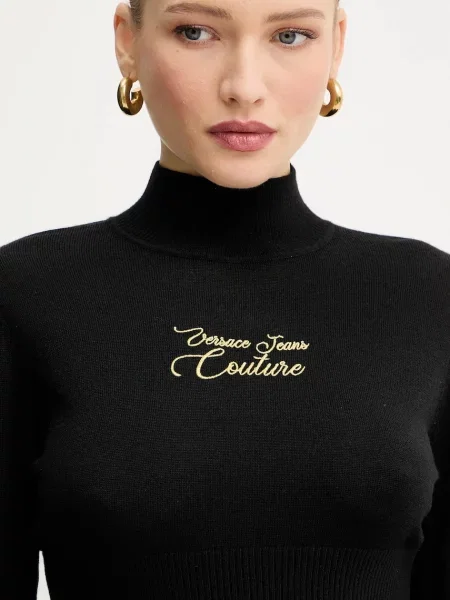 Шерстяной легкий свитер Versace Jeans Couture черный