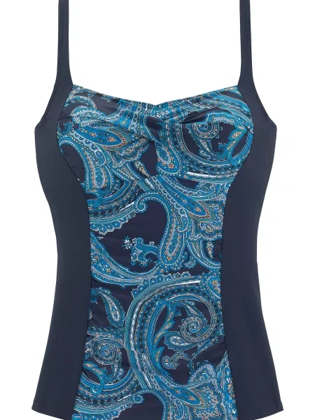 LASCANA Tankini top albastru / portocaliu albastru gențiană alb