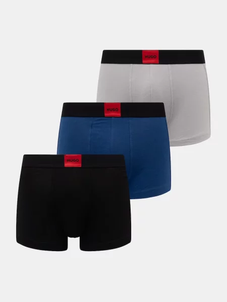HUGO boxerky s TRUNK TRIPLET GALAXY šedé