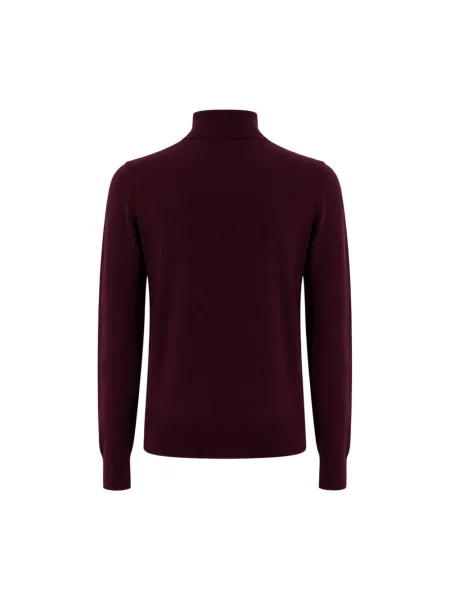 Lniany sweter z golfem Etro czerwony