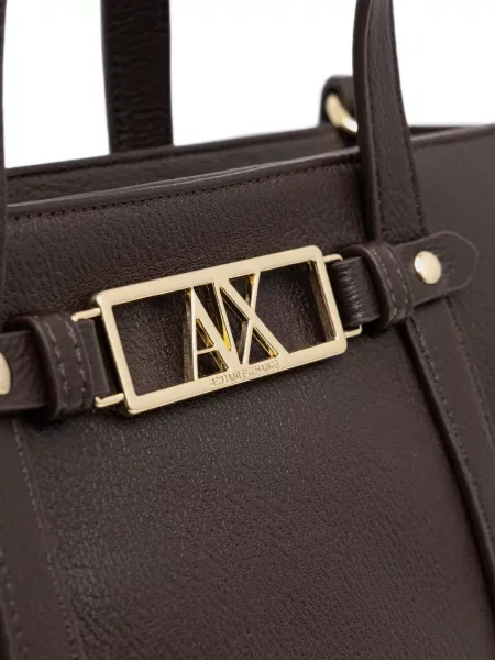 Geantă Armani Exchange cu autograf maro