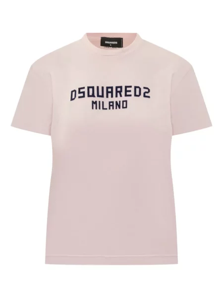 Tricou Dsquared2 cu broderie roz