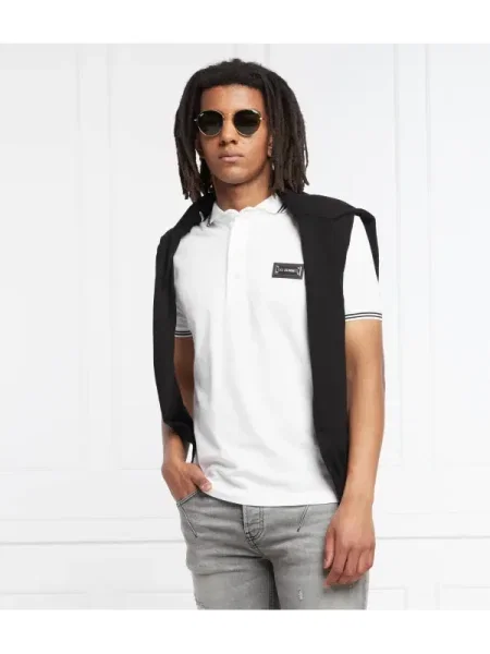 Les Hommes Polo | Straight fit | pique alb