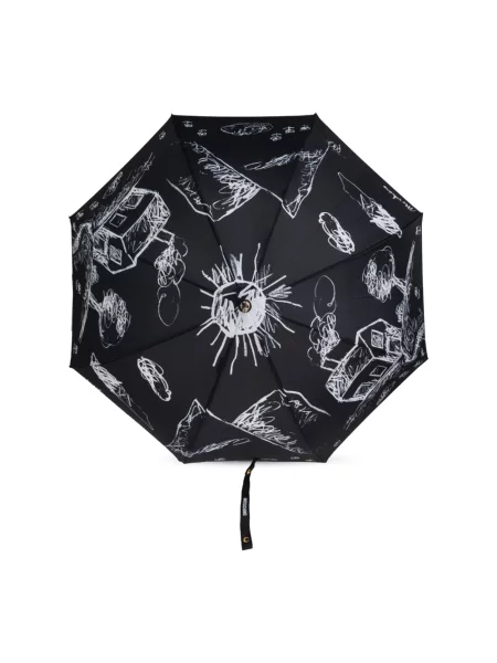 Parasol Moschino z nadrukiem czarny