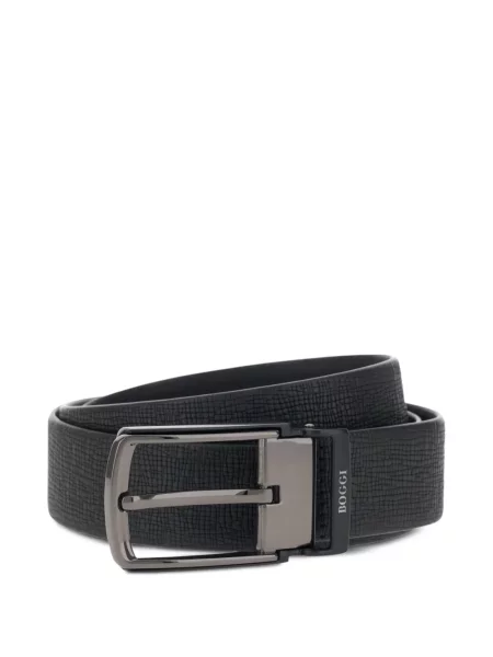Kožený oboustranný pásek Boggi Milano černý