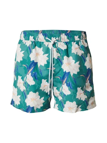 BOSS Kratke kopalne hlače Iris temno modra / rumena / zelena bela