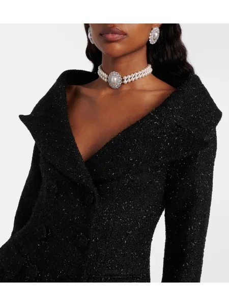 Bouclé rochie Self-portrait negru