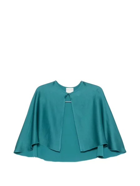 Top Forte_forte din satin albastru