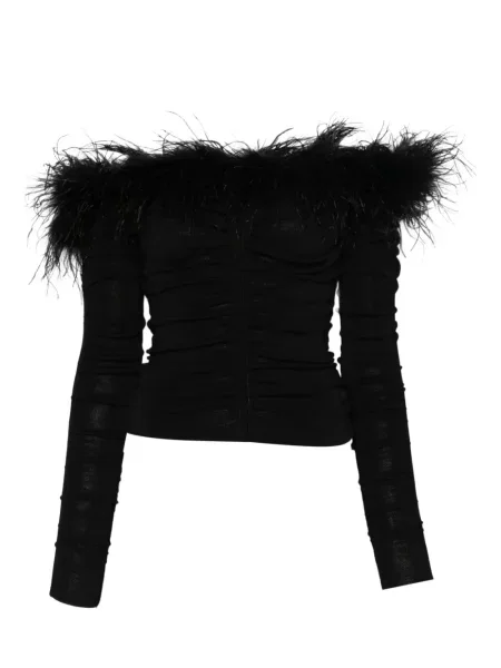 Top Self-portrait cu pene negru