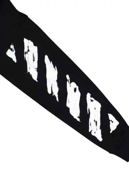 Hanorac cu glugă Off-white cu imagine alb