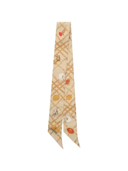 Fular Burberry de mătase în carouri skinny fit